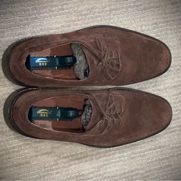 J. Crew Brown Suede Wingtip Oxfords - Picture 3 of 7